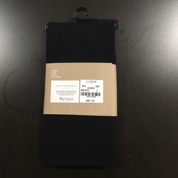 NWT J.Crew Factory Opaque black tights size L - Picture 2 of 4